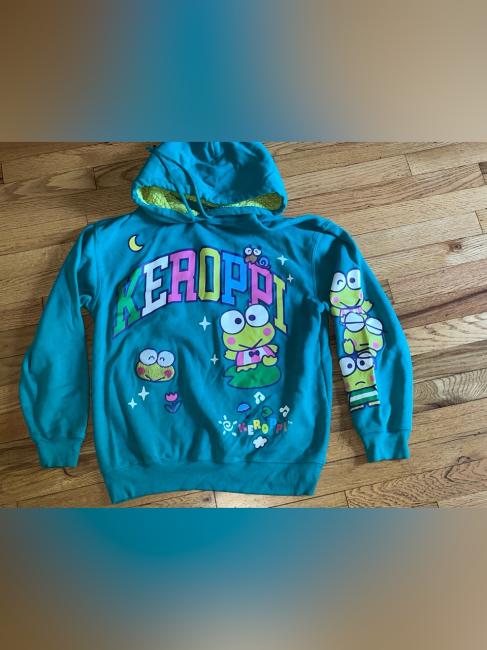 Sanrio Keroppi Green and Yellow Hoodie size M